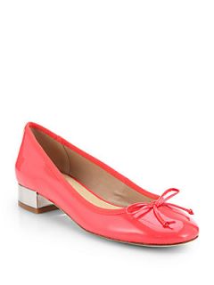10022 SHOE  Madison Patent Leather Metal Heel Pumps   Coral