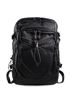 Prada Nylon and Leather Backpack   Black