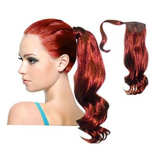 Top Grade Quality Synthetic Red Curly Long Ponytails