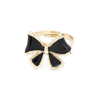 Gold Plated Alloy Acrylic Bowknot Pattern Ring(Assorted Colors)