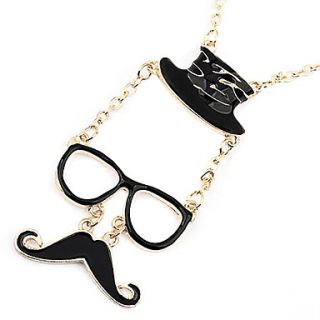 Gold Plated Alloy Acrylic Hat Mustache Pattern Necklace(Assorted Colors)