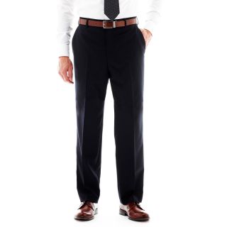 Stafford Travel Flat Front Suit Pants, Navy, Mens