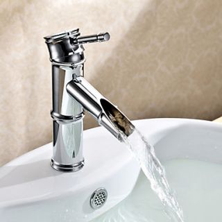 Chrome Finish Brass Bathroom Sink Faucet   Bamboo Shape Design