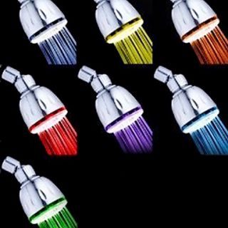 Chrome Finish Contemporary Color Changing LED Showerhead