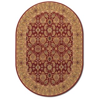Royal Kashimar All Over Vase Persian Red Wool Oval Rug (53 X 76)