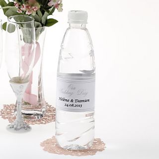 Personalized Water Bottle Sticker   Our Wedding Day (Silver/Set of 15)