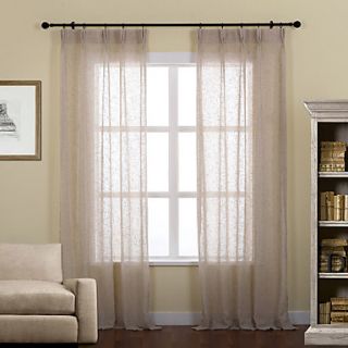 (One Pair) Modern Linen Solid Sheer Curtain