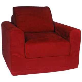 Fun Furnishings Micro Suede Kids Chair Sleeper Red   22232