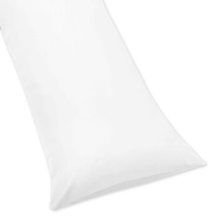 Sweet Jojo Designs 100 percent Cotton White Full Length Double Zippered 200 Thread Count Body Pillow Cover (WhiteMaterials Brushed microsuedeThread count 200Zipper closures on both sides for easy useCare instructions Machine washableDimensions 20 inch