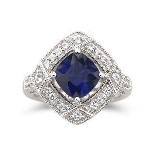 Lab Created Sapphire Ring Sterling Silver, Womens