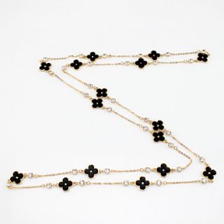 Gorgeous Rhinestone/Resin Womens Necklace In Gold Alloy