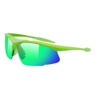 Anti UV TR90 and Polarized PC Materials Sun Glasses Goggle with Extra 4 Pairs of Lens(Green)