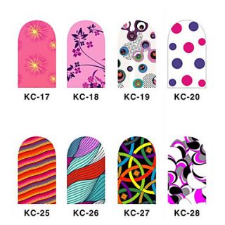 12PCS 3D Full cover Nail Art Stickers Flash Powder Flower Series(NO.3,Assorted Color)