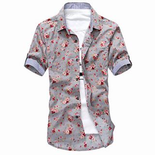 Mens Floral Print Short Sleeve Shirt(1)