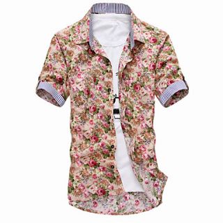 Mens Floral Print Short Sleeve Shirt(4)
