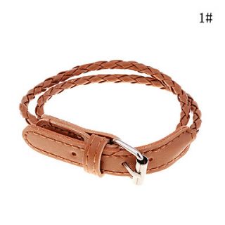 Lureme Leather Belt Pattern Bracelet(Assorted Colors)