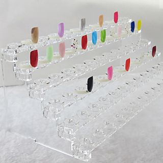 72 Tips Nail Art Tips Showing Stand ABS Plastic Transparent(31x12x11cm)