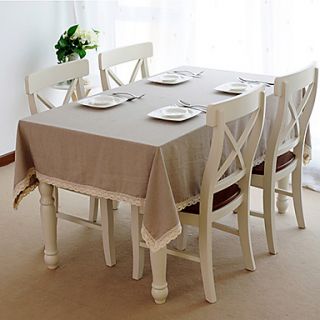 Linen Table Cloth with Lace