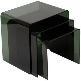 Casper Black Nesting Table (3 piece Set) (Acrylic Small dimensions 12 inches high x 13.75 inches wide x 13 inches deepMedium dimensions 14 inches high x 15 inches wide x 13 inches deepLarge dimensions 16 inches high x 16 inches wide x 13 inches deep0.1