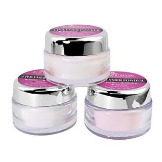 3PCS Nail Art Acylic Powder White Pink Clear 270g