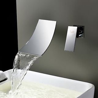 Sprinkle by Lightinthebox   Waterfall Widespread Contemporary Bathroom Sink Faucet (Chrome Finish)