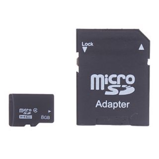 8GB Micro SD/TF SDHC Memory Card and Micro SD SDHC to SD Adapter