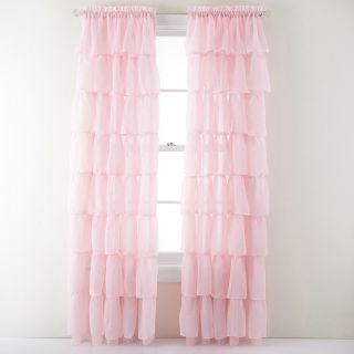 Lorraine Gypsy Ruffled Rod Pocket Sheer Panel, Pink