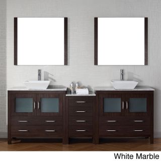 Virtu Usa Dior 90 Inch Double Sink Vanity Set In Espresso