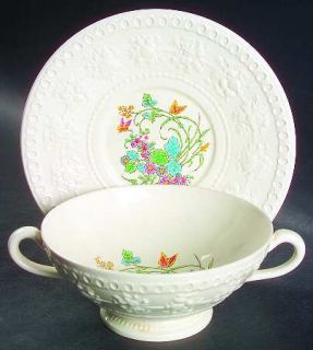 Wedgwood Montreal Footed Cream Soup Bowl & Saucer Set, Fine China Dinnerware   W