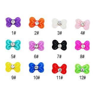 20PCS 3D Resin Rhinestone Bowknot Nail Decorations Cartoon No.4(Assorted Colors)