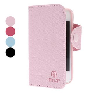 PU Leather Full Body Case with Card Slot and Strap for iPhone 4/4S (Optional Colors)