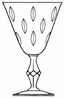 Tiffin Franciscan Theme Water Goblet   Stem #17644, Vertical Cuts On Bowl