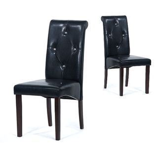 Warehouse Of Tiffany Black Upholstered Dining Room Chairs (set Of 4)