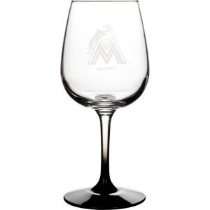Miami Marlins Boelter Brands Satin Etch Wine Glass