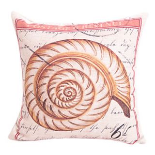 18 Square Sea Conch Cotton/Linen Decorative Pillow Cover