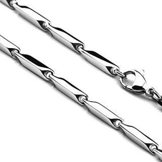 4mm Mens Titanium Steel Necklace Chain   Silver Color, Length 21
