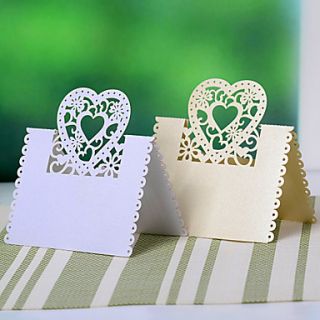 Heart Hollow out Place Card   Set of 12 (More Colors)
