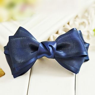 Elegant Navy 11.5cm Satin Bow Classic Lolita Barrette