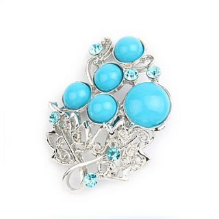 Pretty Alloy With Rhinestone Blooming Flower Shaped Brooch(Random Color Delivery)