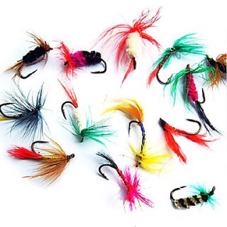 Fly Fishing Lure Packs Flies 12 Pieces (Color Assorted)