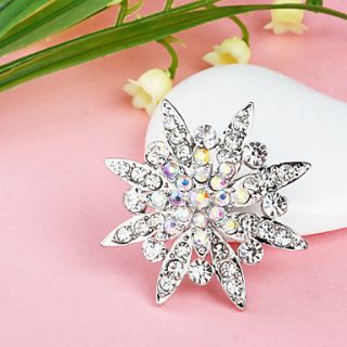Colorful Silver Plated Flower Snowflake Brooch(Random Color)