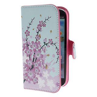 Mini Elegant Flower Pattern PU Leather Case with Stand and Card Slot for Samsung Galaxy S3 I9300