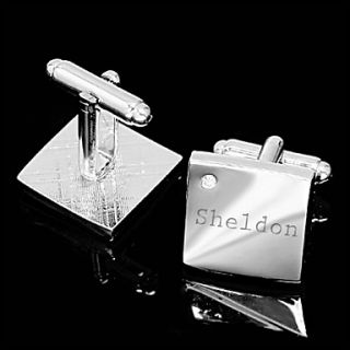 Personalized Silver Simple Cufflinks