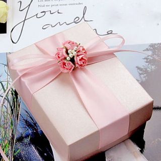 Delicate Favor Box With Ribbon Sash and Flowers (Set of 30)
