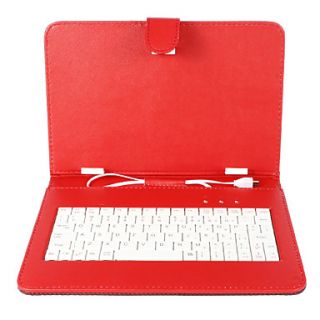 9 Inch Grid Pattern PU Leather Case with Micro Port Keyboard and Stand
