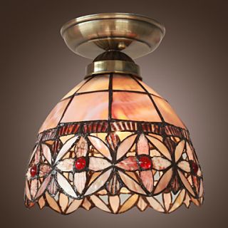 Pretty Floral Ceiling Lamp With Crimson Flowers
