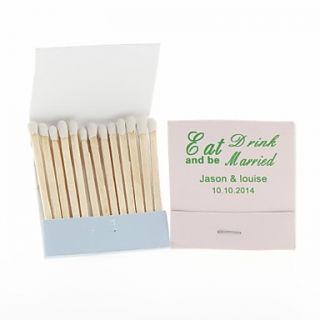 Personalized Matchbooks Eat, Drink (Block) Set of 12 (More Colors)