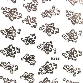 3PCS Mixed Pattern Silver Metal Nail Art Stickers KJ Sery No.4