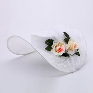 Elegant Satin and Alloy Hats with Tulle and Flower for Special Occasion/Wedding