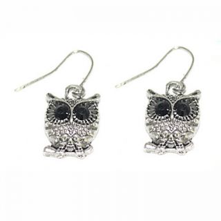Vintage Alloy With Resin Owl Shaped Womens Earrings